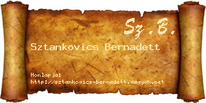 Sztankovics Bernadett névjegykártya